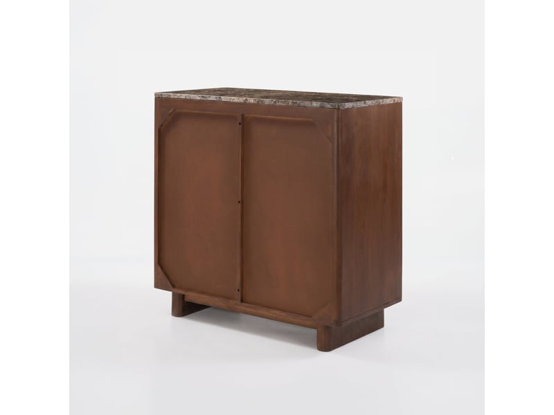  Petit buffet en bois de manguier et plateau en marbre-flavio Flavio - Conforama C