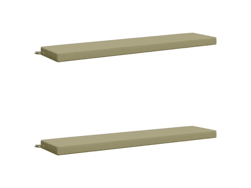 Lot de 2 coussins de banc, coussins d'assise soest 100 % polyester vert clair cf56857 - Conforama A