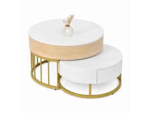 Table basse rond(e) coloris blanc <strong>HAUSS SPOLE</strong> <strong></strong> - 70 cmx60 cm