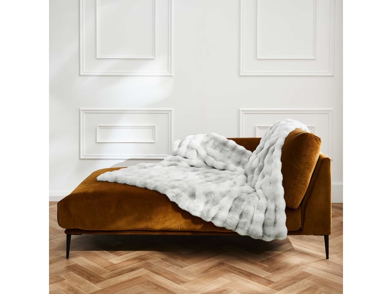  Plaid fourrure chaud gris 125x150 mounty  - Conforama A
