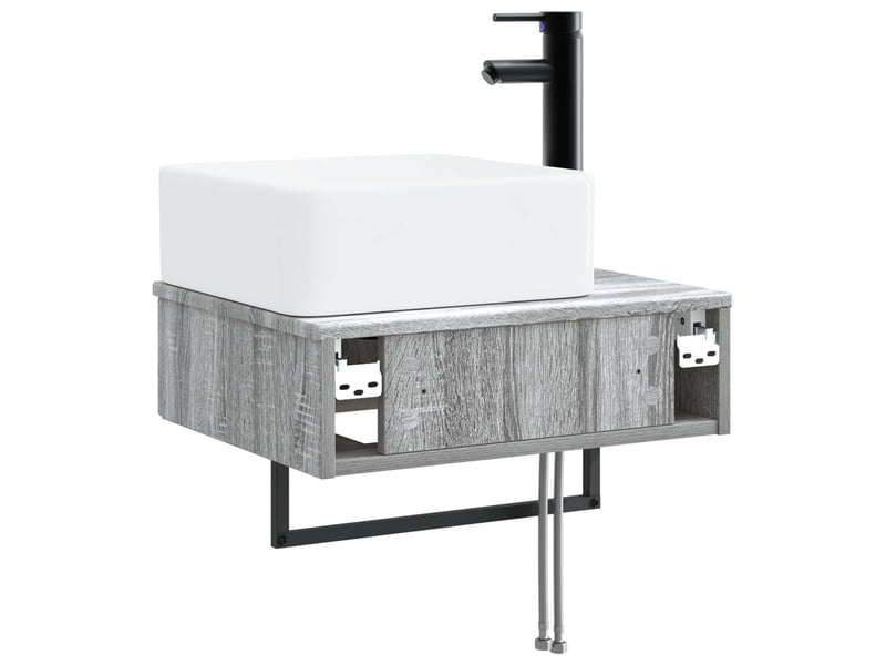  Basin de lavage mural, lavabo sonoma gris 53x35x39 cm  - Conforama E