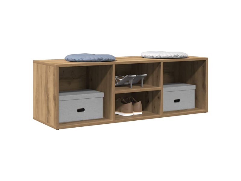  Banc de rangement à chaussures chêne artisanal 102x35x35 cm  - Conforama C