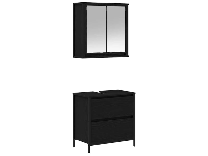 Ensemble de meubles de salle de bain 2 pcs en chêne noir cf63617 - Conforama A