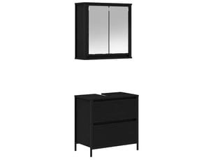 Ensemble de meubles de salle de bain 2 pcs en chêne noir cf63617