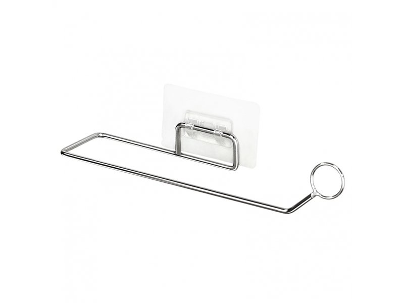  Porte-serviettes de salle de bain, distributeur mural sans perçage, support en acier inoxydable pour cuisine  - Conforama A