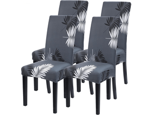 Housses de chaises de salle à manger, ensemble élastique de quatre pièces, housses de chaises universelles, housses de chaises imprimées antidérapant, multicolore