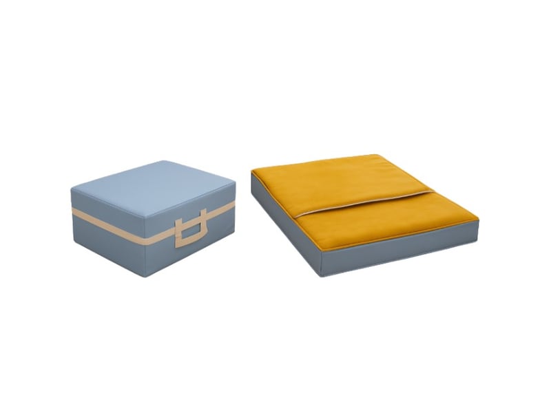  Kit couchage complet pliant valisette en pu 120x60x10 cm jaune 612142 - Conforama A
