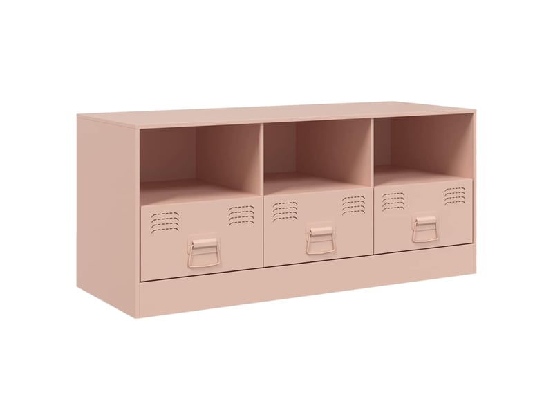  Meuble tv - banc tv - meuble de rangement rose 99x39x44 cm acier  - Conforama A