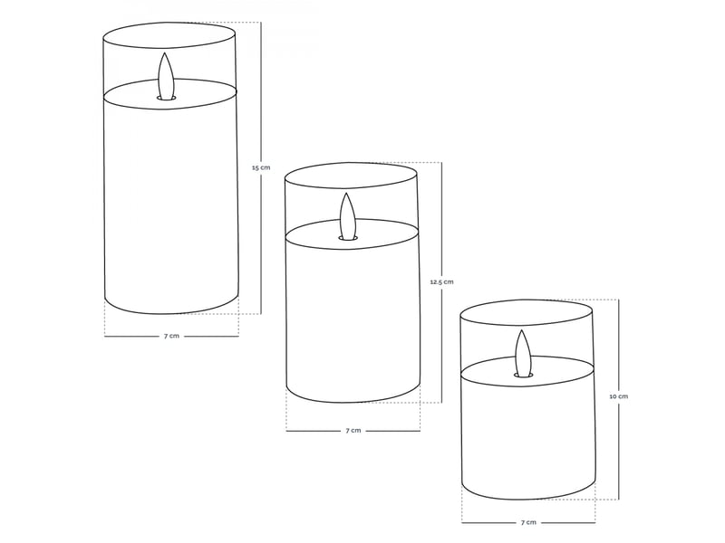 Lot de 3 bougies à led, flamme vacillante, luminosité réglable - minuterie 2, 4, 6, 8h - gris - Conforama B