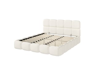 Lit avec rangement 200x200 cm    coloris blanc