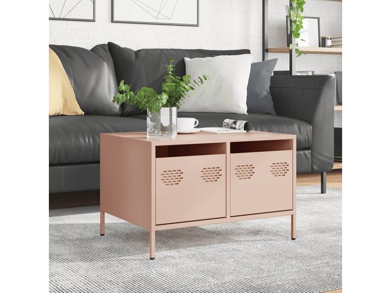  Meuble tv - banc tv - meuble de rangement rose 68x50x43,5 cm acier laminé à froid  - Conforama D