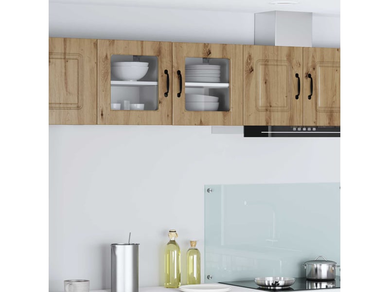 Meuble mural de cuisine, cabinet en verre mural chêne artisanal 40x31x40cm shl2298 - Conforama B