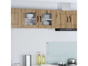 Meuble mural de cuisine, cabinet en verre mural chêne artisanal 40x31x40cm shl2298