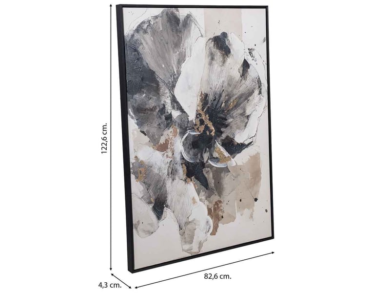  Tableau peint à la main avec cadre en bois rose 83x4x123h cm  - Conforama C