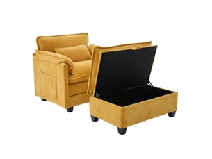 Pouf / repose pied OKWISH jaune
