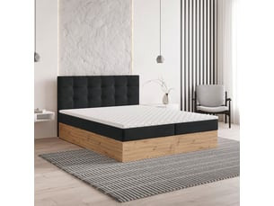Lit avec rangement 180x200 cm <strong>MASSENO</strong>  <strong></strong> coloris noir