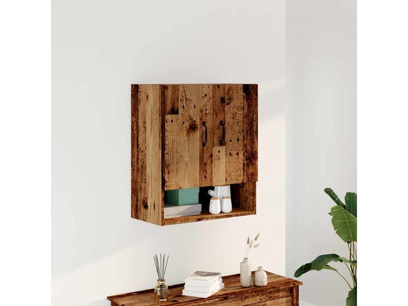  Armoire murale salon, meuble de rangement vieux bois 60x31x70 cm bois d'ingénierie shl2131  - Conforama C