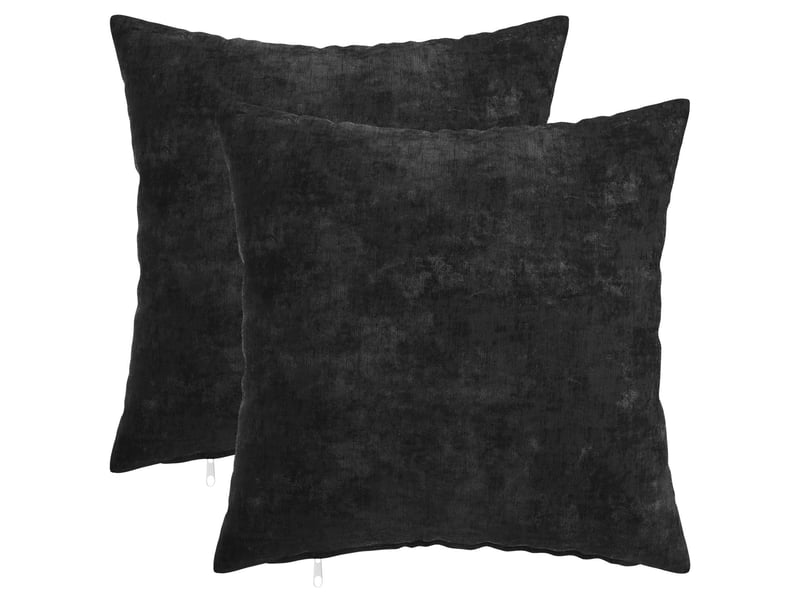  Lot de 2 housses de coussin heerlen anthracite 40 x 40 cm cf49048  - Conforama A