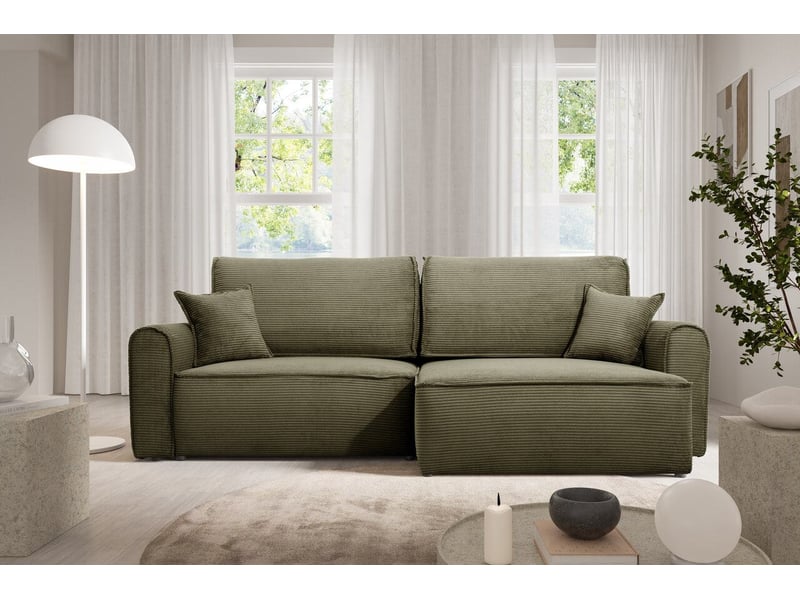  Canapé d'angle convertible martin vert olive  - Conforama B
