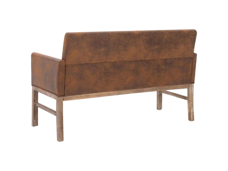  Banc d'entrée, banc d'intérieur avec accoudoir 140 cm marron similicuir daim  - Conforama E