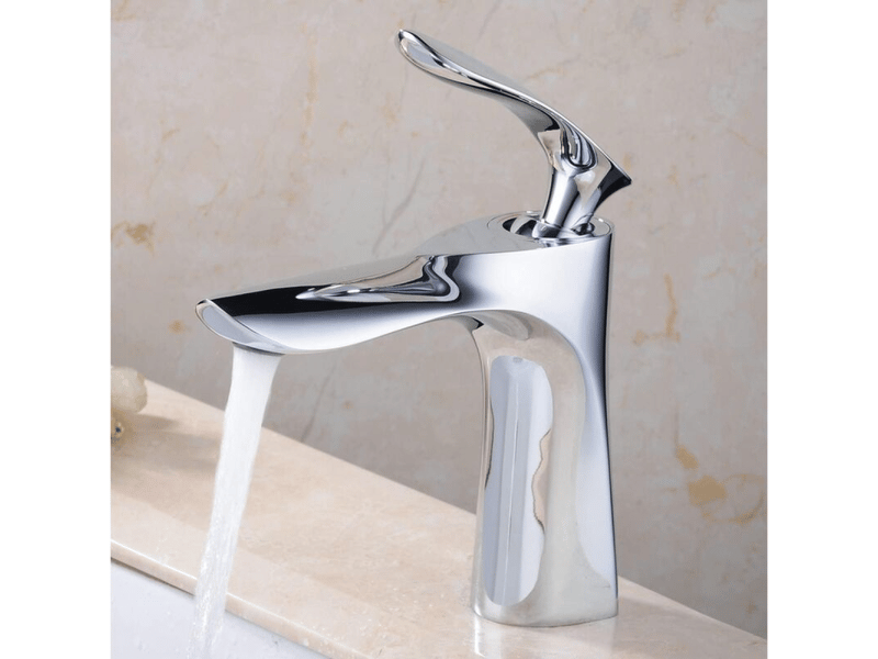  Robinet de salle de bain, mitigeur à poignée unique, eau chaude et froide réglable, argent  - Conforama C
