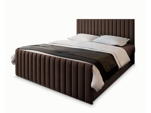 Lit avec rangement 140x200 cm MASSENO   coloris marron