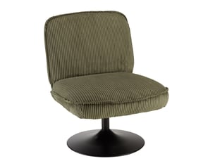 Agathe - fauteuil pivotant en tissu velours côtelé vert