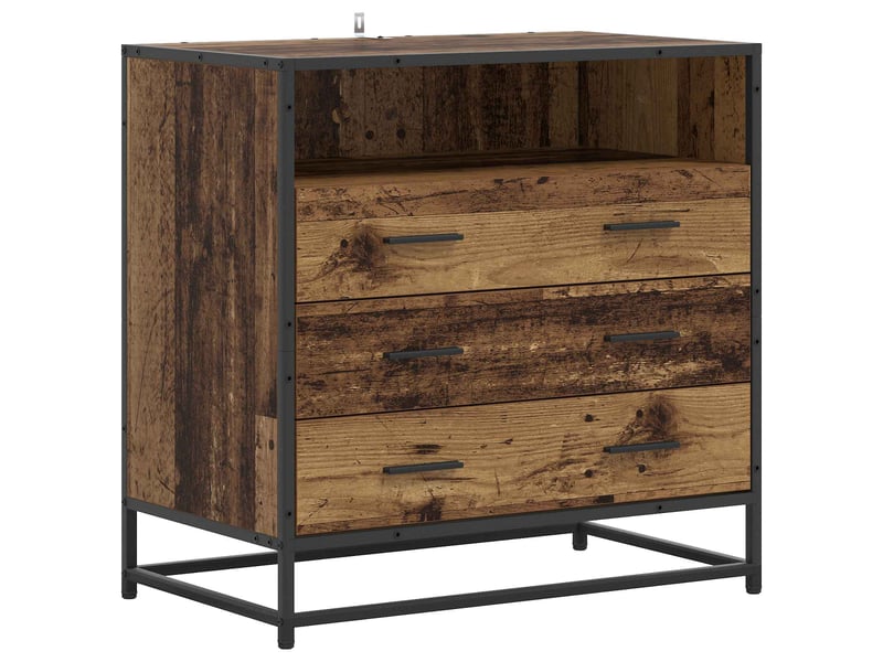 Armoire à tiroirs, commode 3-tiroir bois ancien 70x41x70 cm - Conforama A