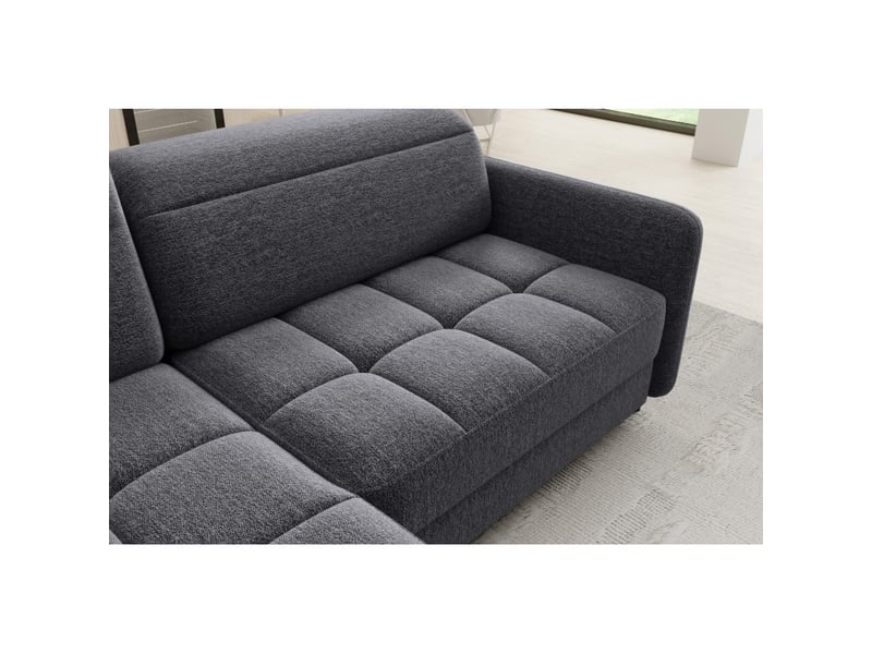 Canapé d'angle gauche convertible barnea 208 cm gris foncé avec rangement - Conforama D