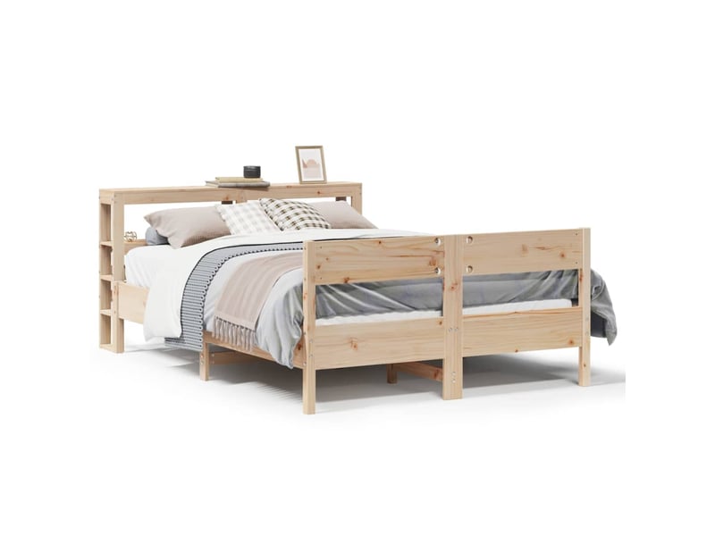 Lit double- lit adulte - cadre de lit sans matelas 120x190 cm bois de pin massif - Conforama A