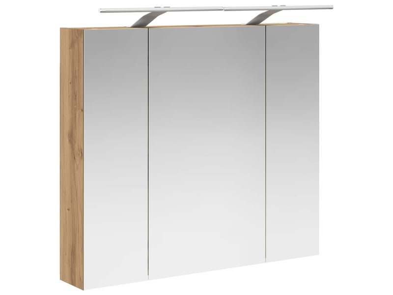  Amoire de salle de bain, meuble de salle de bain avec miroir chêne artisanal shl2491  - Conforama E