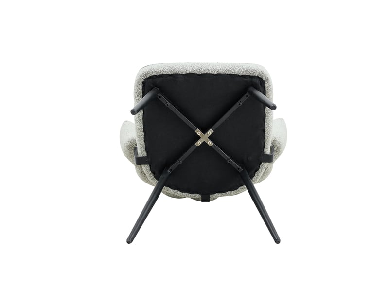  Lot de 2 chaises de salle à manger 60x46x80 cm, chaise de cuisine, dossier fleur élégant, métal+tissu, noir+gris clair  - Conforama E