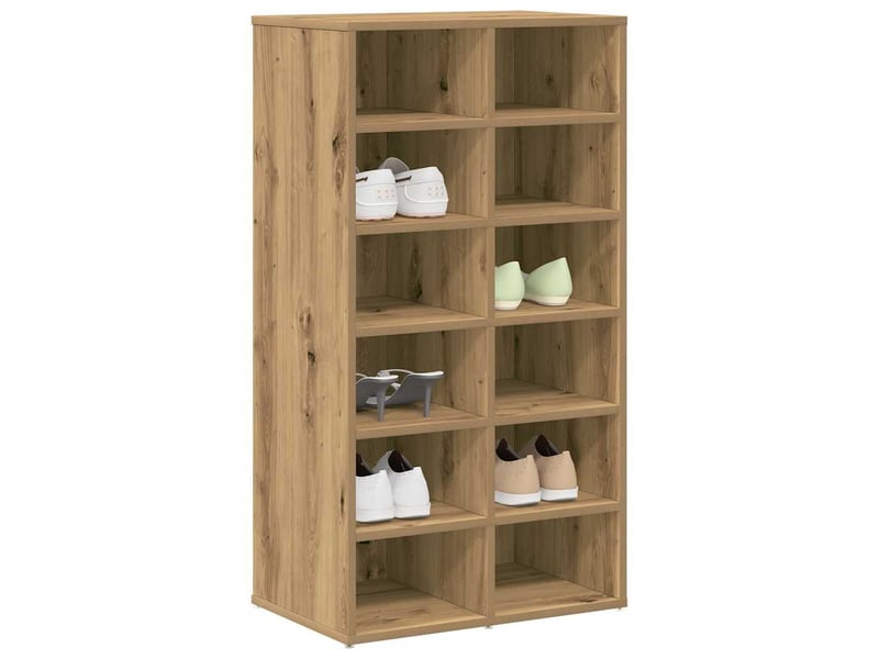  Meuble à chaussures, étagère à chaussures chêne artisanal bois d'ingénierie shl3987  - Conforama C