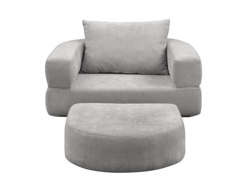  Canapé-lit compressé - fauteuil-lit pliable - oreiller inclus - matelas convertible - 18 kg - gris clair 101x90x41cm - Conforama A