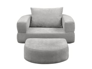 Canapé-lit compressé - fauteuil-lit pliable - oreiller inclus - matelas convertible - 18 kg - gris clair