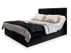 Lit avec rangement 180x200 cm <strong>MASSENO</strong>  <strong></strong> coloris noir