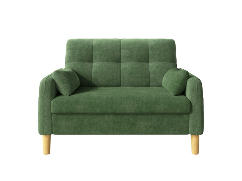  Canapé droit fixe 2 places tissu vert  - Conforama A