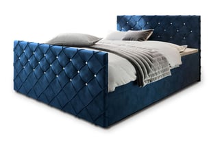 Lit avec rangement 160x200 cm <strong>MASSENO</strong> <strong></strong> coloris bleu
