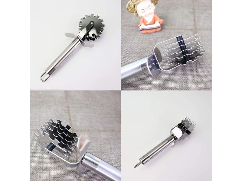 2 pièces rouleau attendrisseur à viande en acier inoxydable rouleau de steak marteau maillet au poulet outil de cuisine pour steak pork beef côtelette - Conforama B