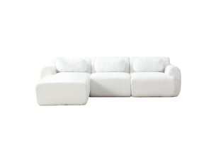 Canapé modulaire en chenille sans montage 271x177x71 cm - 3 places confort moelleux
