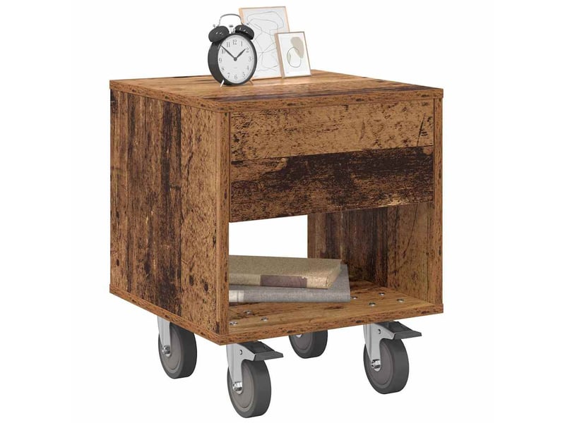  Table de chevet 2 pièces bois ancien 40,5 x 40 x 48 cm  - Conforama C