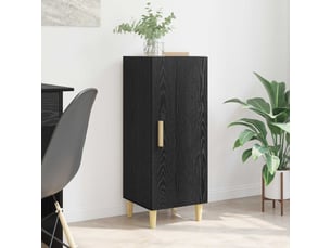 Buffet - bahut - meuble de rangement chêne noir 34,5 x 34 x 90 cm bois d'ingénierie