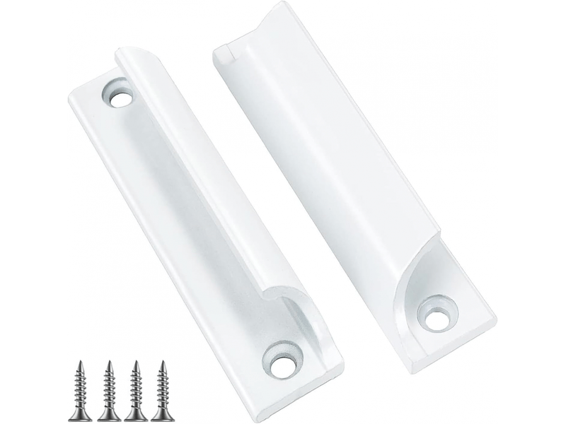 Poignée de porte extérieure de 2 pièces - coulissante, poignée invisible pour meubles d'intérieur, distance entre axes de 90 mm (blanche) - Conforama A