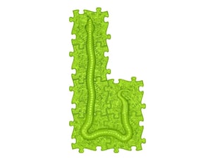 Tapis sensoriel muffik parcours serpent - 6 pièces, vert anis