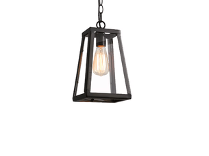 Suspension extérieure en verre étanche à la pluie – lustre pour pavillon, villa et loft, noir, 17x14x26 cm