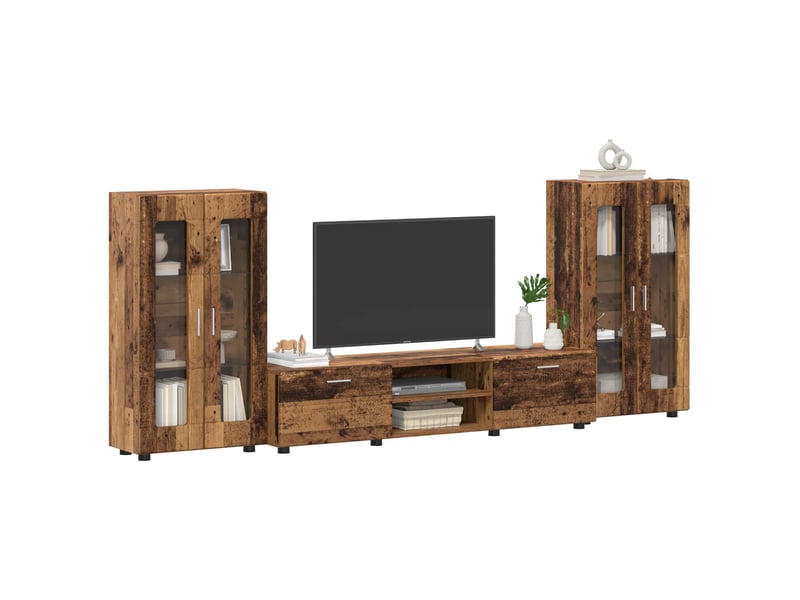  Ensemble meuble tv - banc tv - meuble de rangement florin 3 pcs bois ancien bois d'ingénierie  - Conforama C