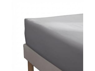 Drap housse 90x190+25 cm percale de coton galet
