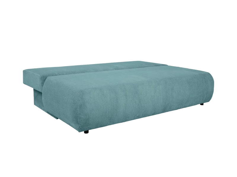 Canapé droit veluto convertible avec coffre en velours côtelé - bleu acier VELUTO - Conforama C