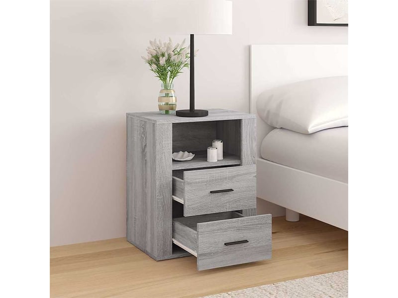  Table de chevet - cabinet de chevet - table de nuit sonoma gris 50x36x60 cm bois d'ingénierie  - Conforama B