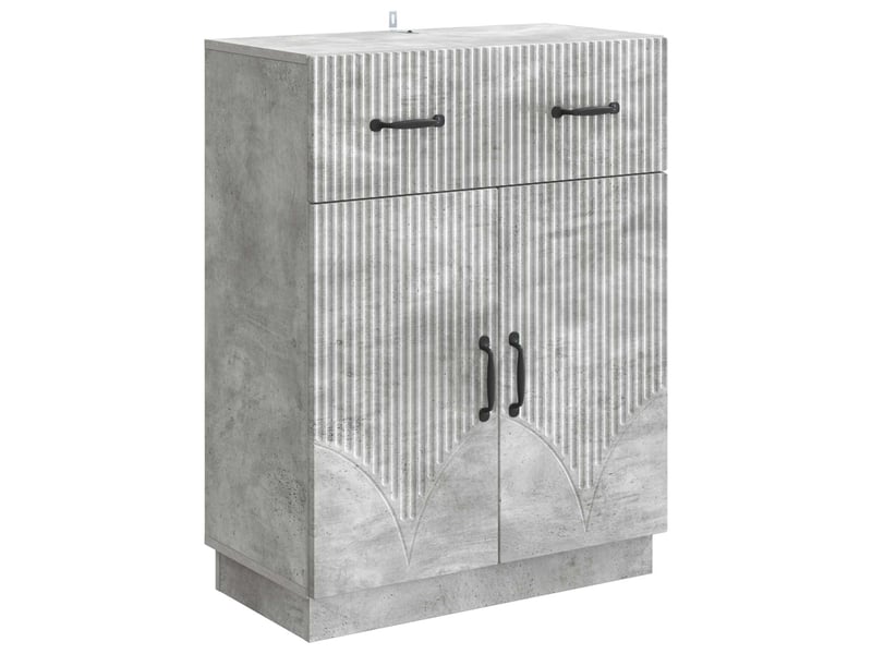  Buffet - bahut - meuble de rangement gris béton 66 x 34,5 x 87 cm bois d'ingénierie  - Conforama A